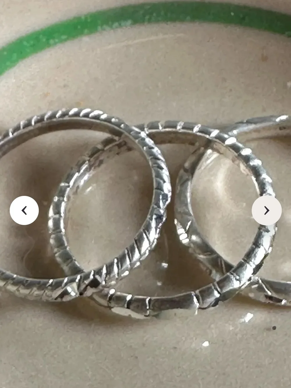 Avon .925 Silver Textured Stackable Ring Set - Picture 3 of 4